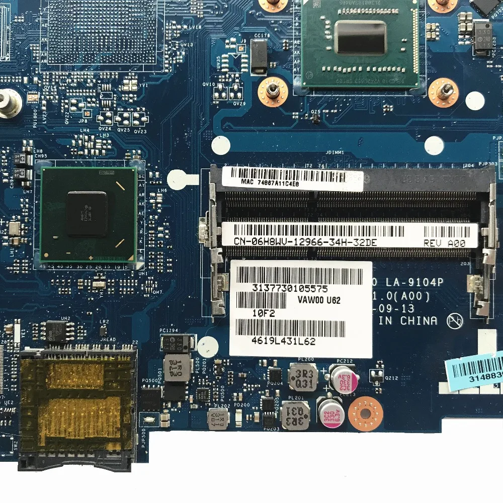 Восстановленная материнская плата для ноутбука DELL 3521 5521 с процессором 1007U HM76 DDR3