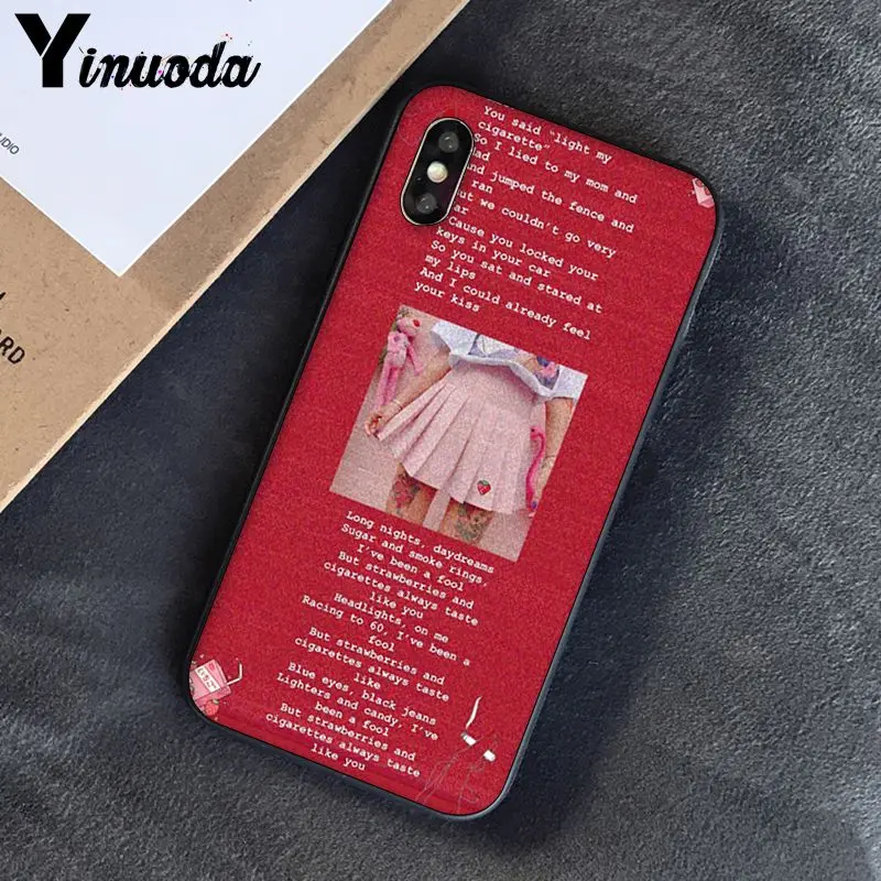 Yinuoda, розовый, эстетический, песни, лирика, эстетический, мягкий силиконовый чехол для телефона, чехол для iPhone 8, 7, 6, 6 S, 6 Plus, X, XS, MAX, 5, 5S, SE, XR, 10 - Цвет: A7