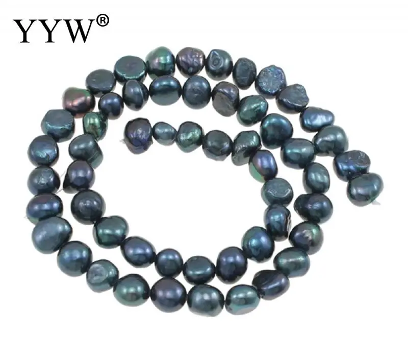 Бусины из темно зеленого барочного жемчуга 6 7 мм 100% дюйма|freshwater pearl beads|loose beadspearl