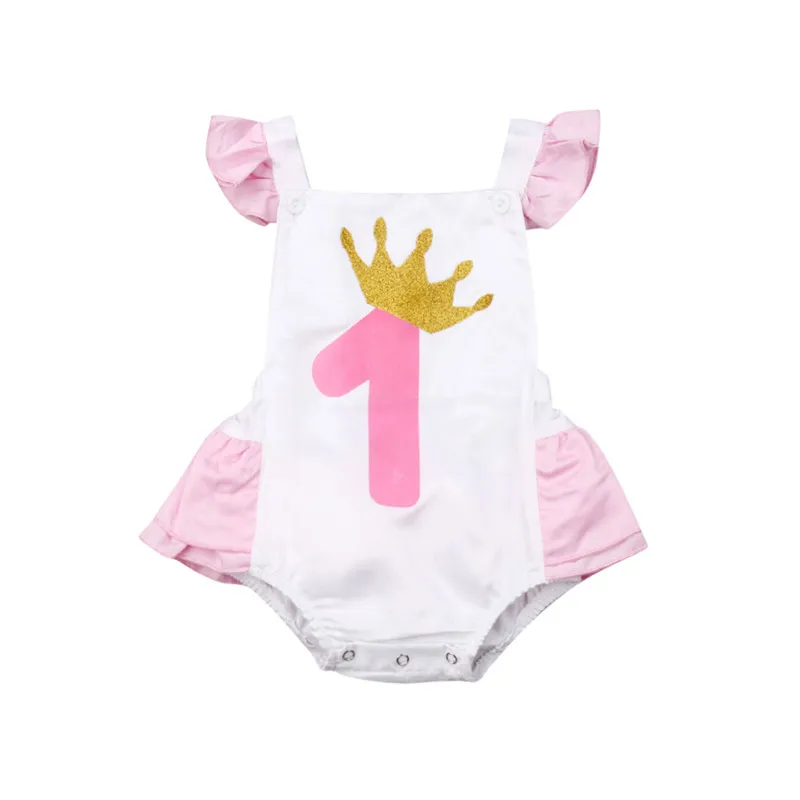 

Cute Newborn Baby Girls Clothes Ruffle Jumpsuit Bodysuit Sunsuit Playsuit Sleeveless Backless Birthday Party Bodysuit One-pieces