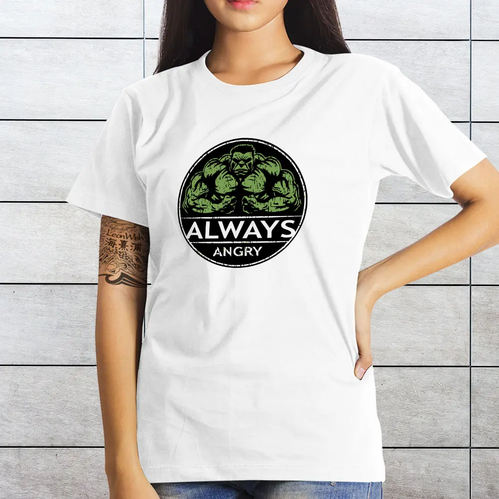 Футболка с надписью Always Angry Hulk крутая модная футболка короткими рукавами в стиле