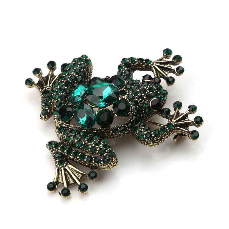 1pc Fashion Crystal Frog Brooch Pin Vintage Fitting Women Jewelry Garment Accessory Scarf Clip Findings |