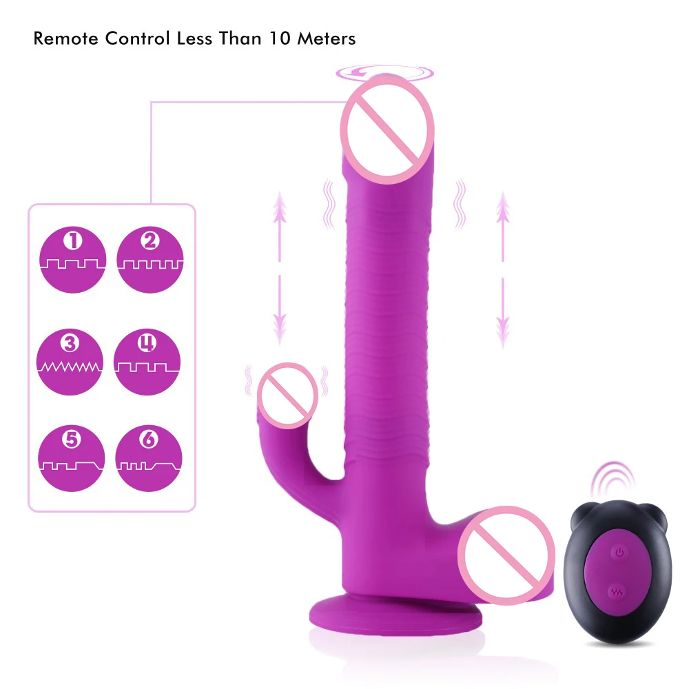 Телескопический вибратор с дистанционным управлением мощный фаллоимитатор для