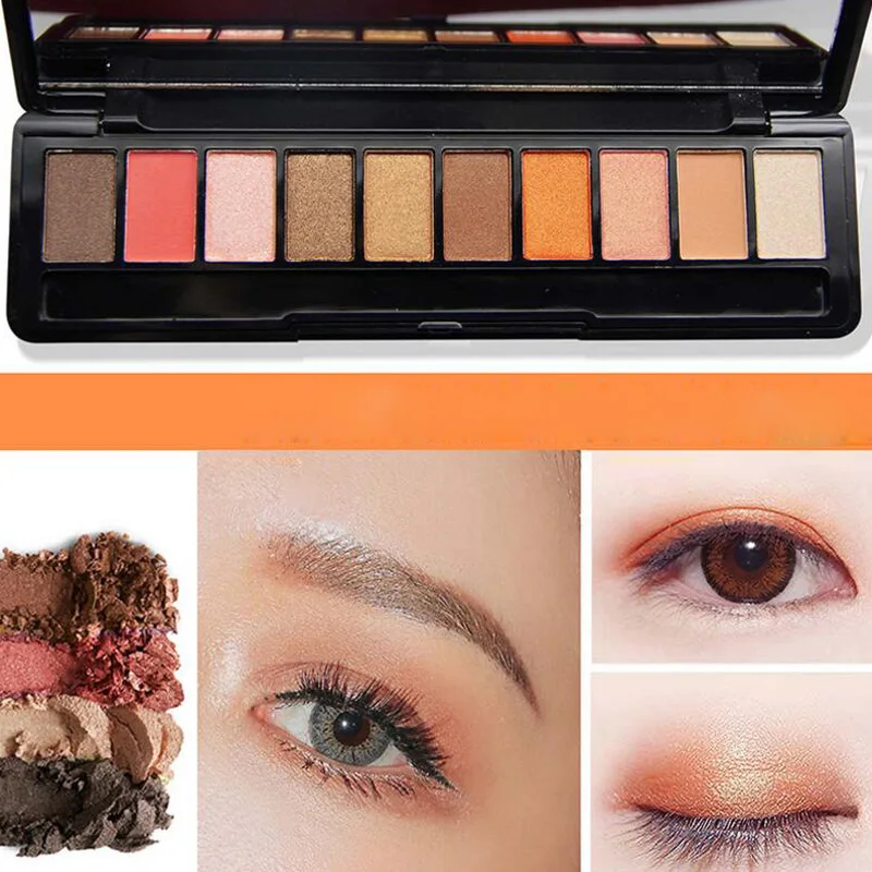 10 цветов/Набор теней для век палитра тени бровей набор макияжа инструмент