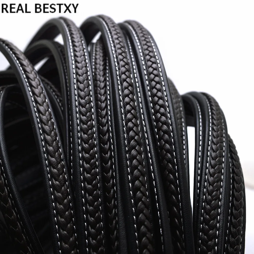 Плетеный кожаный шнур Real Bestxy веревочный для изготовления браслетов ювелирных