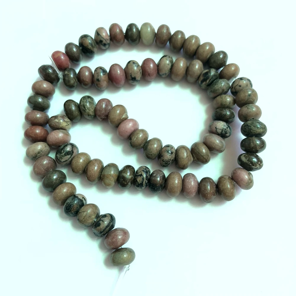 

Wholesale 1string Natural Rhodonite Gem stone Beads 5x8mm,Roundel Specer Beads For Jewelry making 15.5"