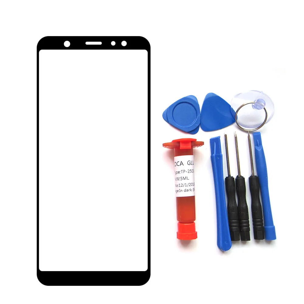 Передний Внешний стеклянный объектив для Samsung Galaxy A6 Plus 2018 A605 черный ЖК сенсорный