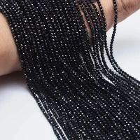 round faceted natural black spinels stone beads for jewelry making 2mm 3mm loose spacer small stone beads diy bracelet 15