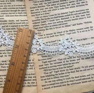 White 2 Горячая вышитые хлопок белый черный цветок кружево ткань Дубай широкий, для шитья DIY отделка аппликация лента шнур воротник платье Гипюр Декор - Цвет: White 2