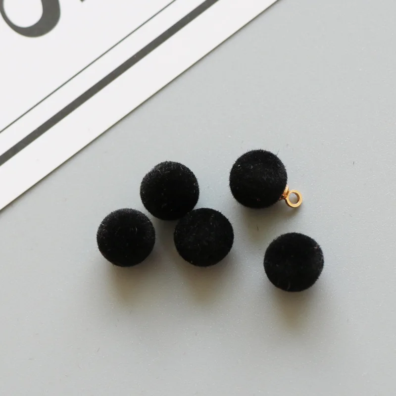 10PCS/Pack Color Handmade Plant Fluff Earrings Pendant Ball DIY Manual Accessories Materia Apparel Sewing Craft Supplies 0.8CM | Дом и сад