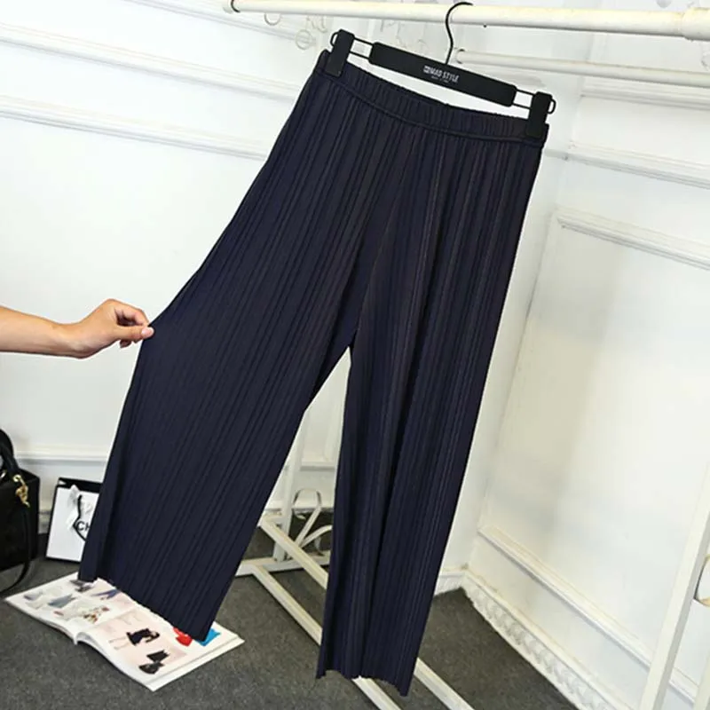 Брюки женские тонкие с широкими штанинами свободные пляжные Тонкие штаны