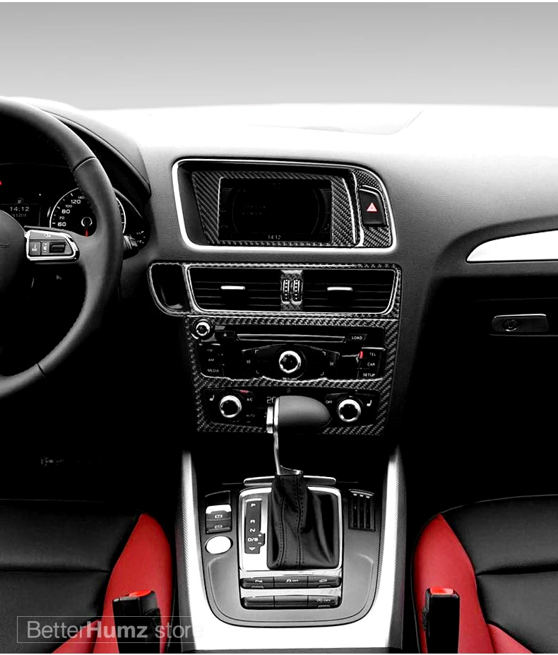 Для Audi Q5 SQ5 авто Интерьер кондиционер CD панель наклейки из углеродного волокна навигационная рамка наклейки аксессуары для стайлинга автомобилей