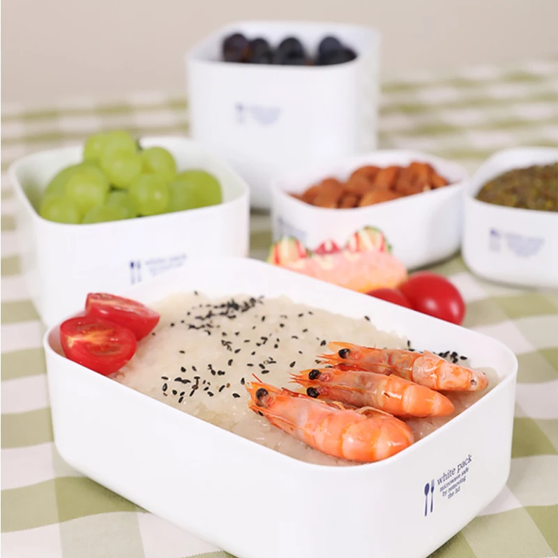 900ML Japan Food Crisper Microwave Oven Plastic Refrigerator Storage Box Rectangular Lunch Fruit Imported box | Дом и сад