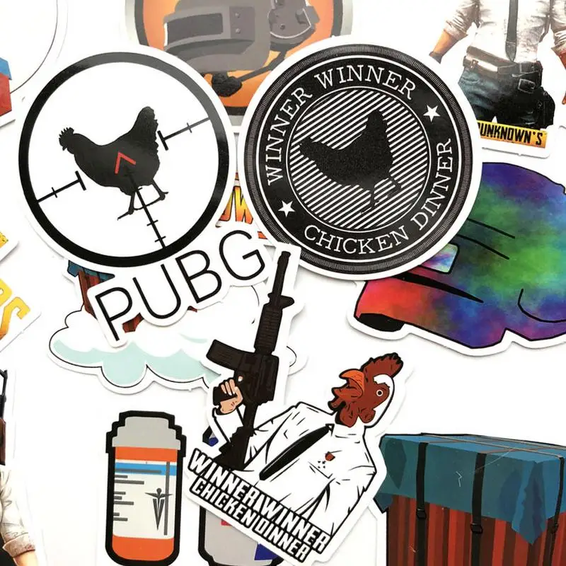 29 шт. неизвестная игра на поле битвы PUBG наклейка s для скейтборда портфель