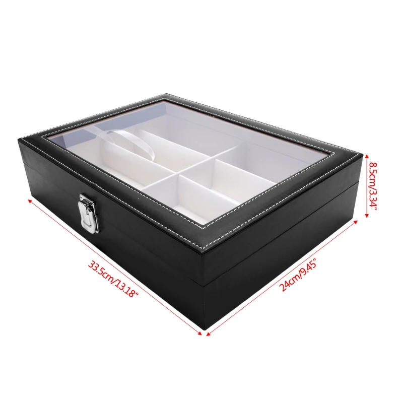 

8 Slots Eyeglasses Sunglasses Faux Leather Storage Organizer Display Case Box