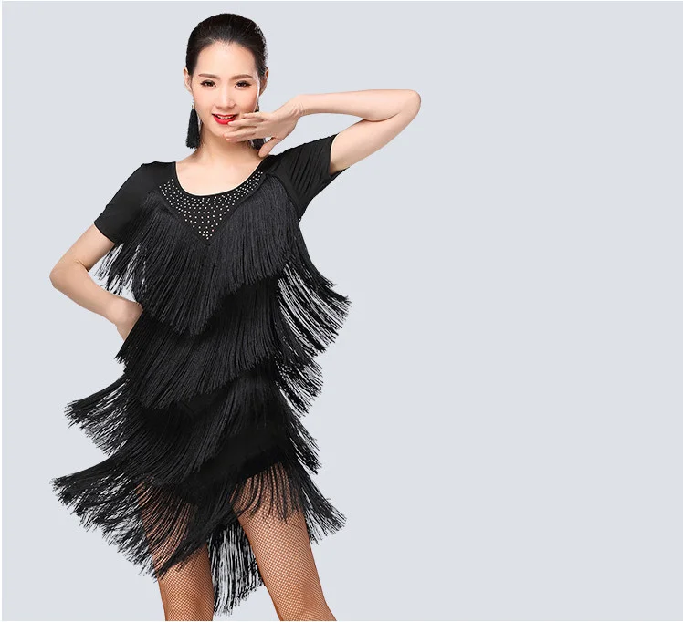 

Adult/Children tassel Latin Dance Dress Women Girls/Lady Cha Cha/Rumba/Samba/Tango/Ballroom Dance Skirt Latin Performance Wear