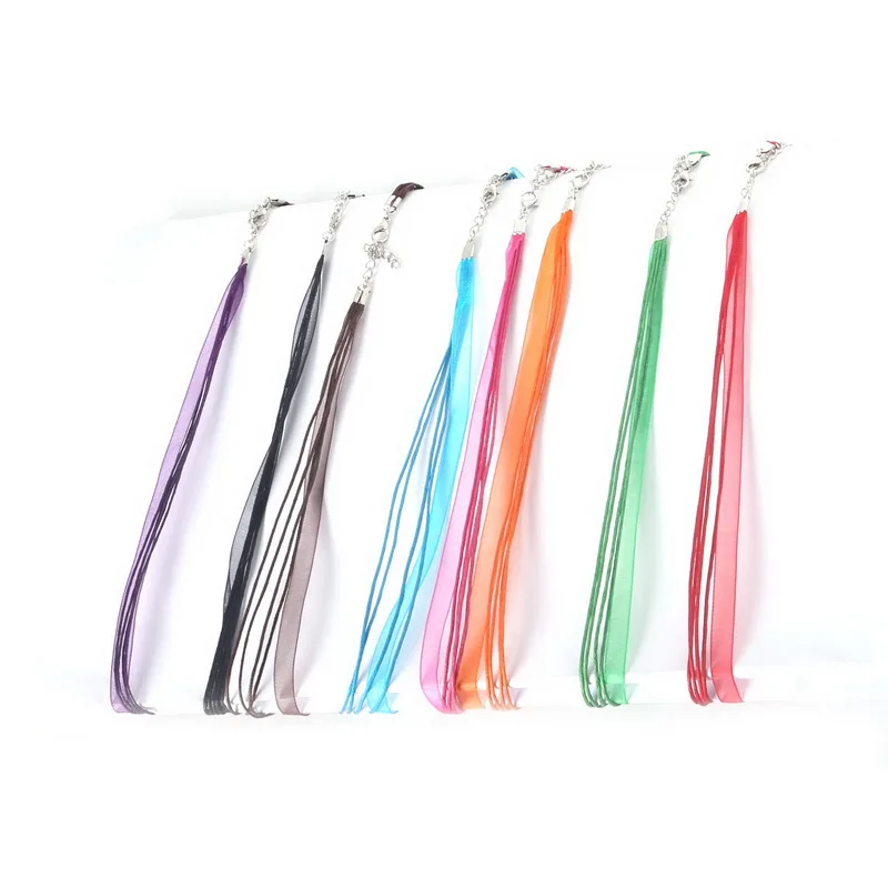 Шнур из органзы с застежкой лобстером для самостоятельного изготовления