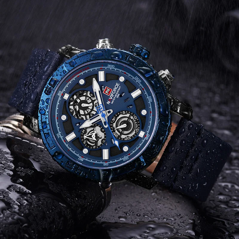 NAVIFORCE мужские часы водостойкие противоударные спортивные 30 м модные наручные s