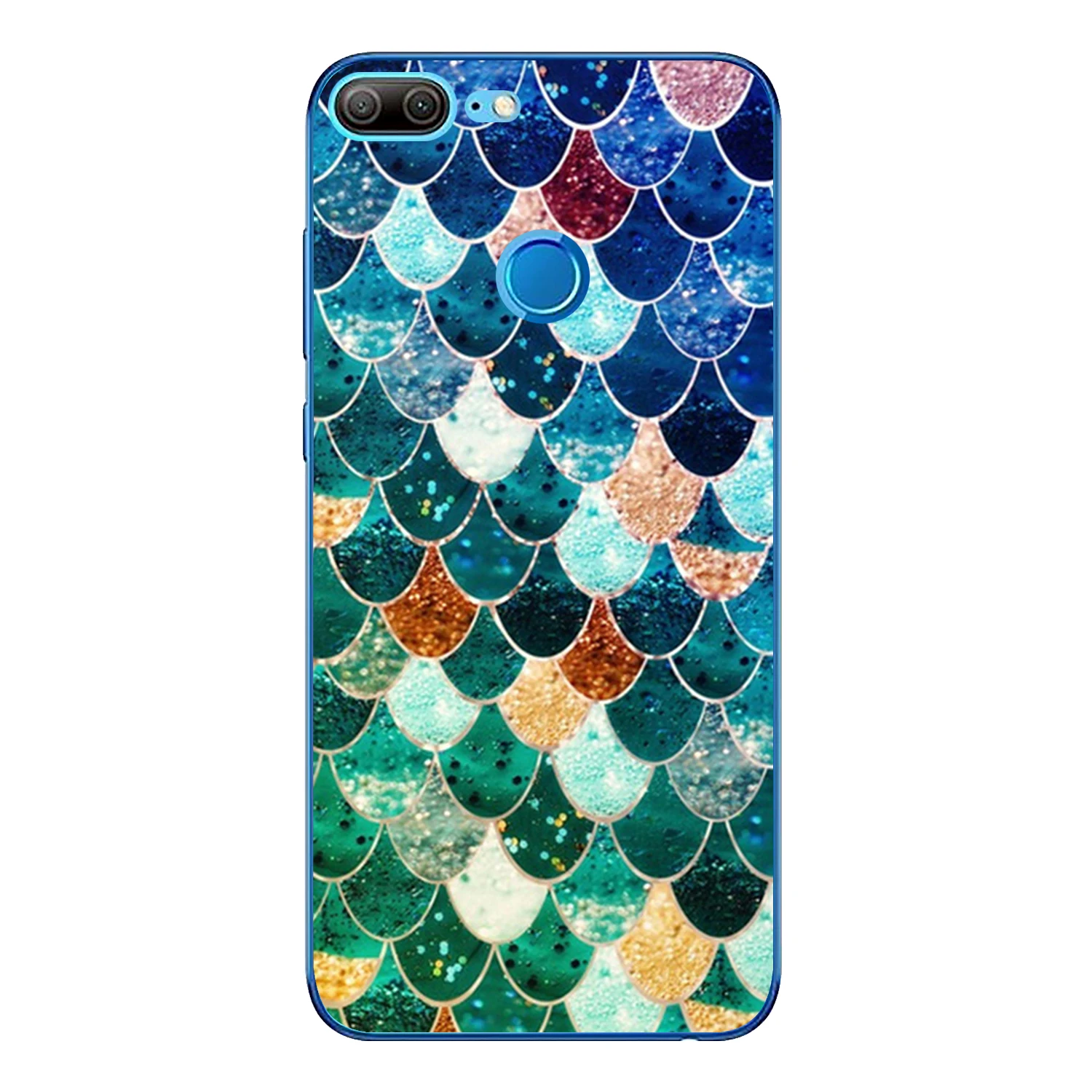 For Huawei Honor 9 Lite Case Cover 5.65&quot Soft TPU Silicone Cute Happy Color Fish Scales Flower Pattern Painted Phone Back |