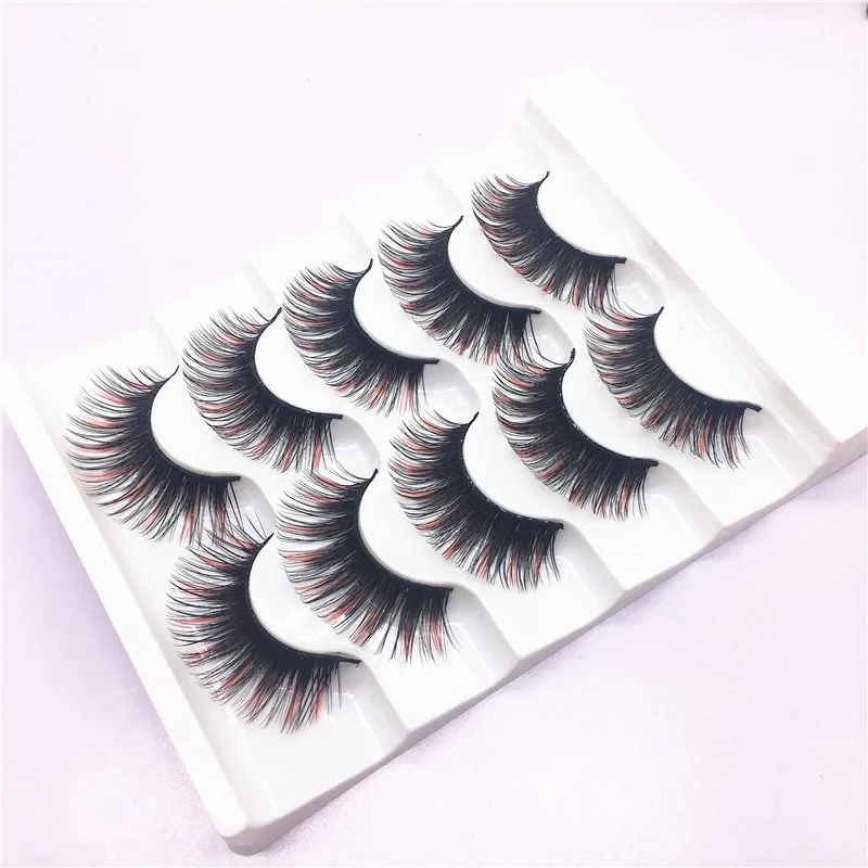 5 пар норковые Накладные ресницы &quotкрест накрест&quot Грязные толстые