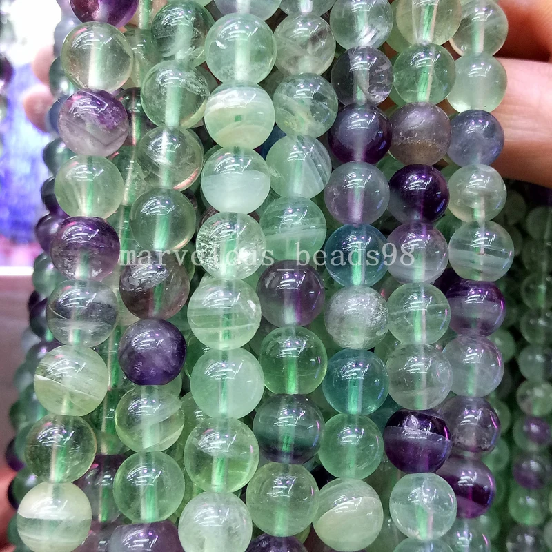 

Free Shipping Fashion Jewelry 8mm Natural Flourite Round Loose Beads 15.5" G6891