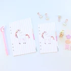 Оригинальная оригинальная мультяшная бумага Domikee в виде единорога для 6 отверстий, блокнот-планировщик, канцелярские принадлежности, A5A6,6 листов