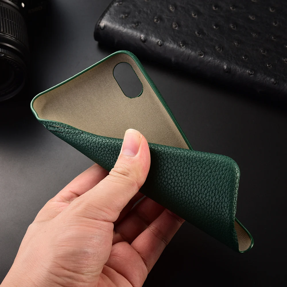 Матовый кожаный чехол с узором Личи для iPhone 11 Pro XS Max XR Coque X 6 6S 7 8 Plus Мягкий