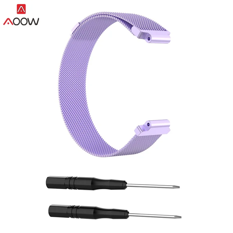 purple AOOW Milanese Loop Магнитный металлический Нержавеющая сталь ремешок для смарт-часов Garmin Forerunner 220/230/235/620/630/735 часы сменные ремешки - Цвет ремешка: purple