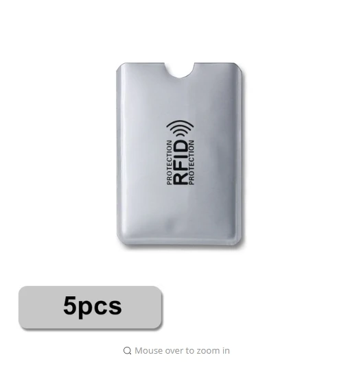 5pcs Анти Rfid держатель для карт NFC Блокировка ридер замок Id банк держатель для карт Защита металлический чехол для кредитных карт Алюминий - Цвет: 5pcs