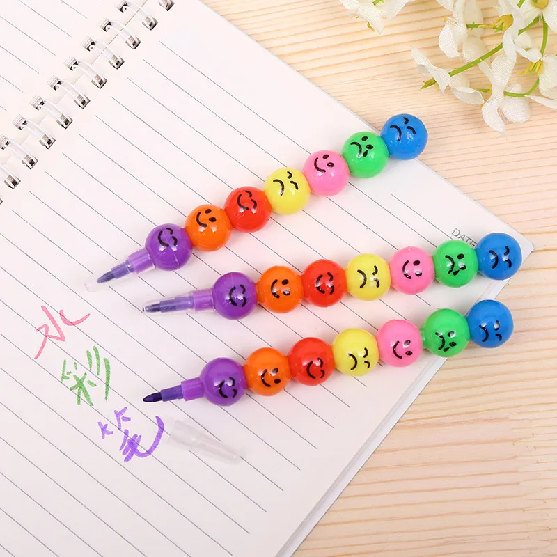 200 шт смайлик мультфильм цветной карандаш Радуга свинец смешные лица карандаши