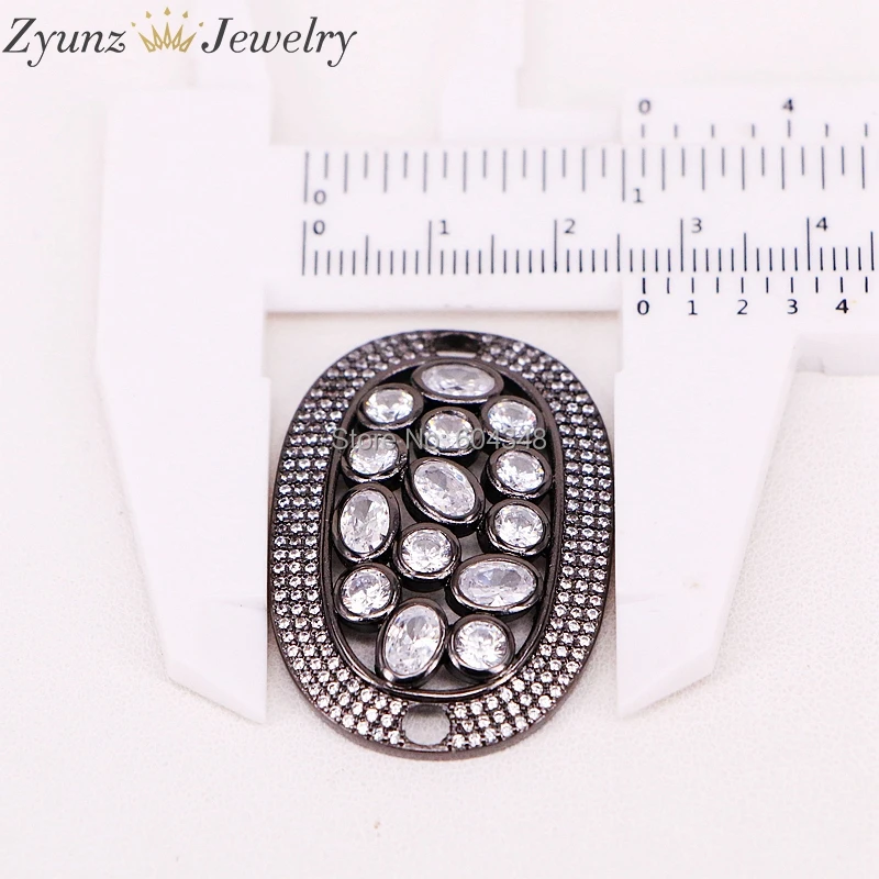

5 Strands ZYZ302-6801 Micro Pave Clear CZ Oval Arc Bar Connector Bracelets