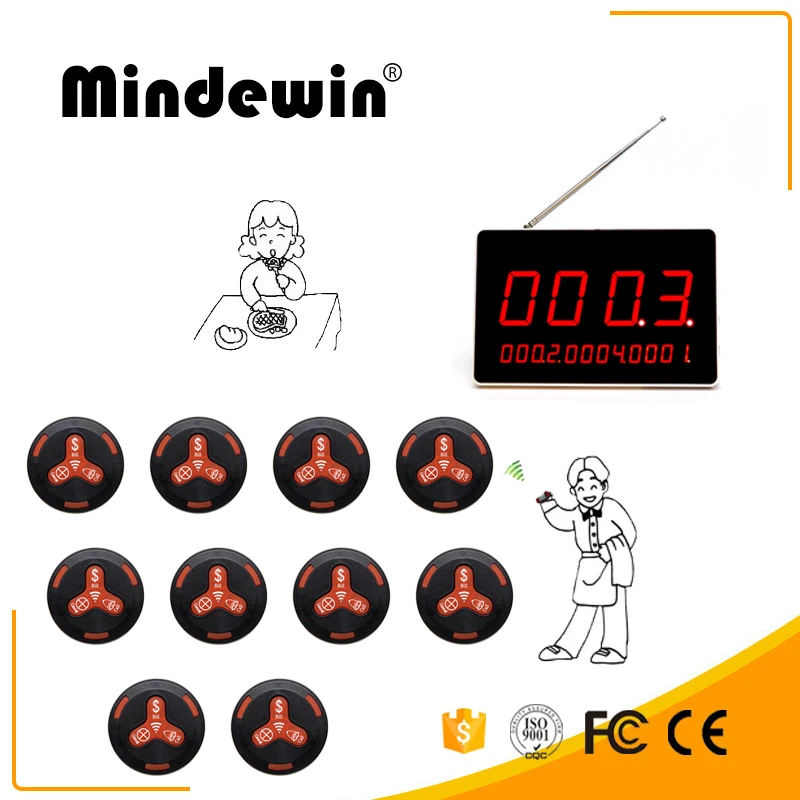 Mindewin электронный светодиодный дисплей для ресторанного стола и 10 шт. черная