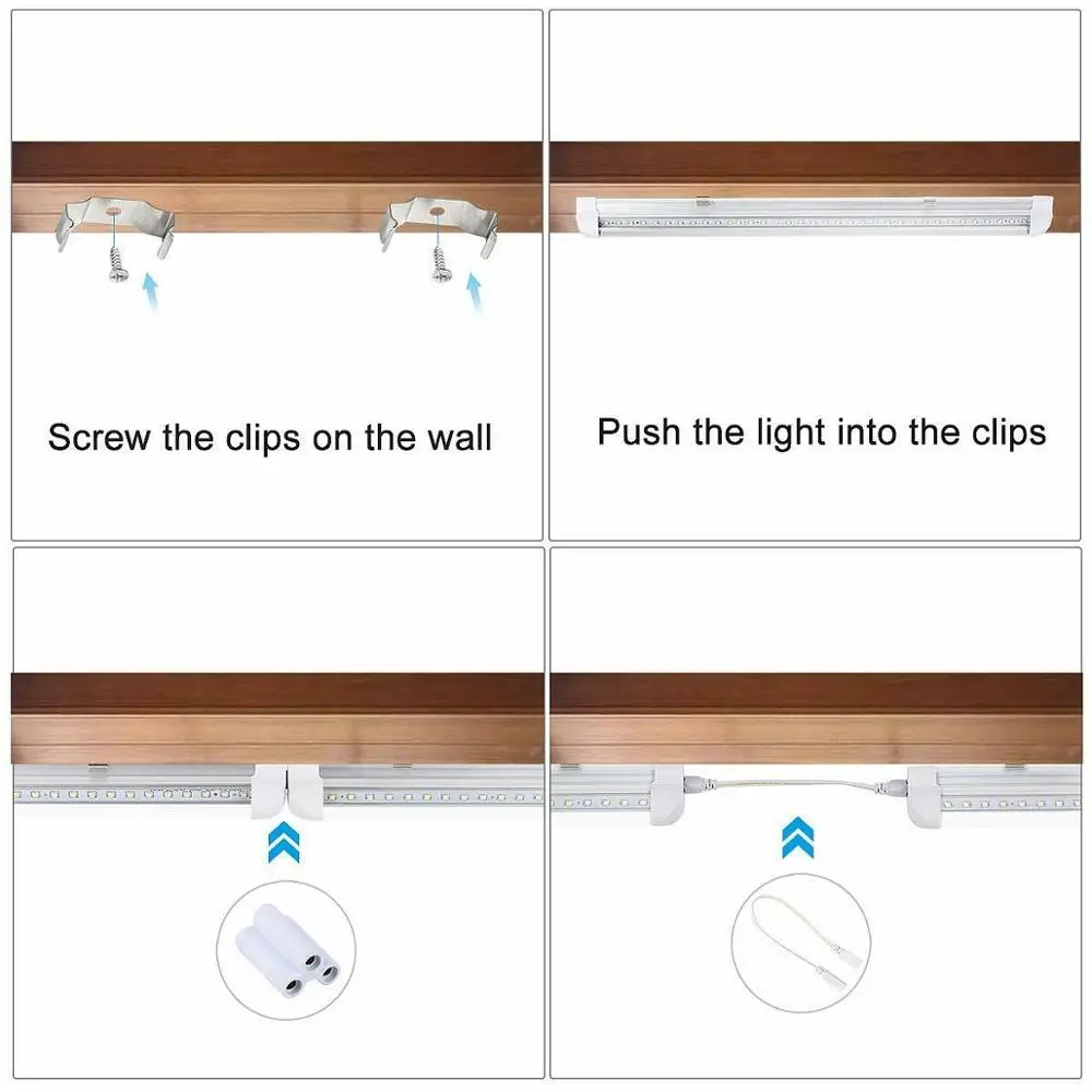 T8 Встроенная светодиодная трубка свет 2FT 20 Вт двухрядный светодиодный