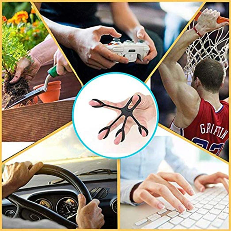 Silikon Jari Tangan Grip Penguat Jari Berolahraga Grip Kekuatan Pelatih Tangan Perlawanan Band Tangan Ekstensor Latihan