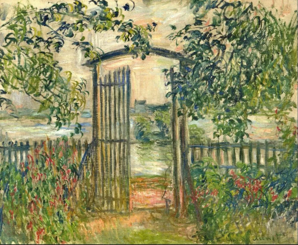 

High quality Oil painting Canvas Reproductions The Garden Gate at Vetheuil (1881) By Claude Monet hand painted