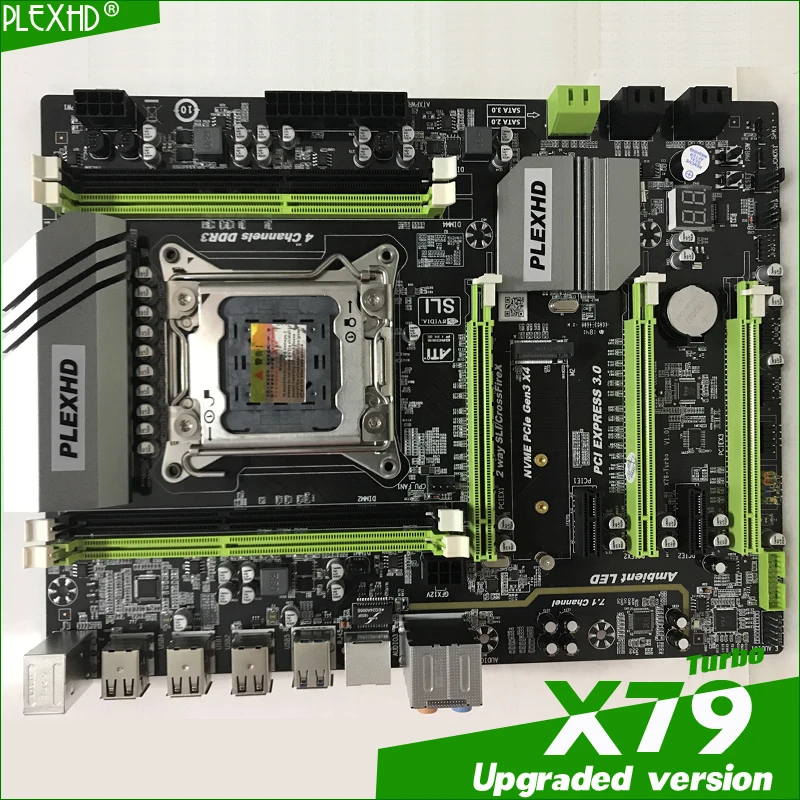 PLEXHD X79 Turbo материнская плата LGA2011 ATX combos E5 2689 CPU 4 шт. x 8 ГБ = 32 ГБ DDR3 RAM 1600 МГц PC3 12800R PCI-E NVME M.2 SSD
