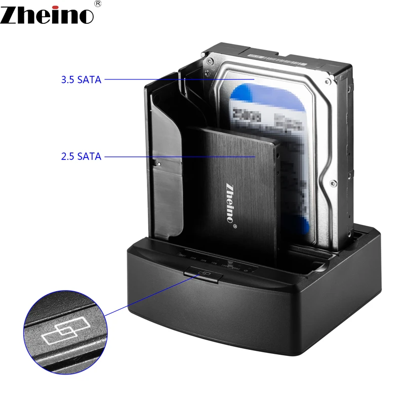 Zheino Базовая док станция для жесткого диска Внешний Накопитель SSD двойной отсек