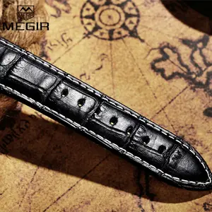 MEGIR оригинальный ремешок для часов аксессуары кожа силикон нержавеющая сталь холст
