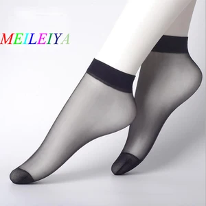 MEI LEI YA 10 парлот, женские шелковые носки с кристаллами, носки из вискозы, ультратонкие прозрачные невидимые носки с крючком