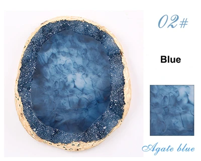 Blue Имитация агата, кристалла, смолы, палитра цветов для ногтей, палитра, держатель, рисунок, дизайн ногтей, Цветовая палитра для смешивания ногтей, дисплей - Цвет: Blue