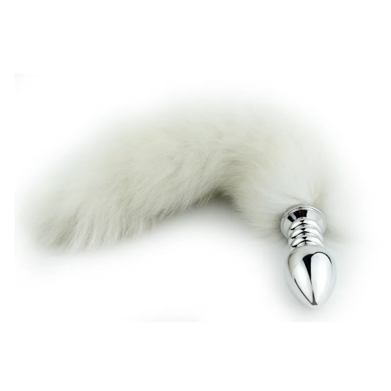 Нержавеющая сталь белый искусственный Лисий хвост металлическая Анальная