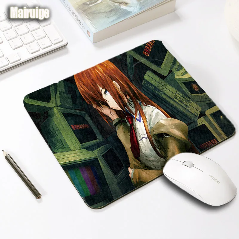 Mairuige аниме Стиль колодки steins Gate девочек макисэ курису игровой коврик для мыши с изображением Размеры 220x180x2 мм для офисного стола резиновые коврики