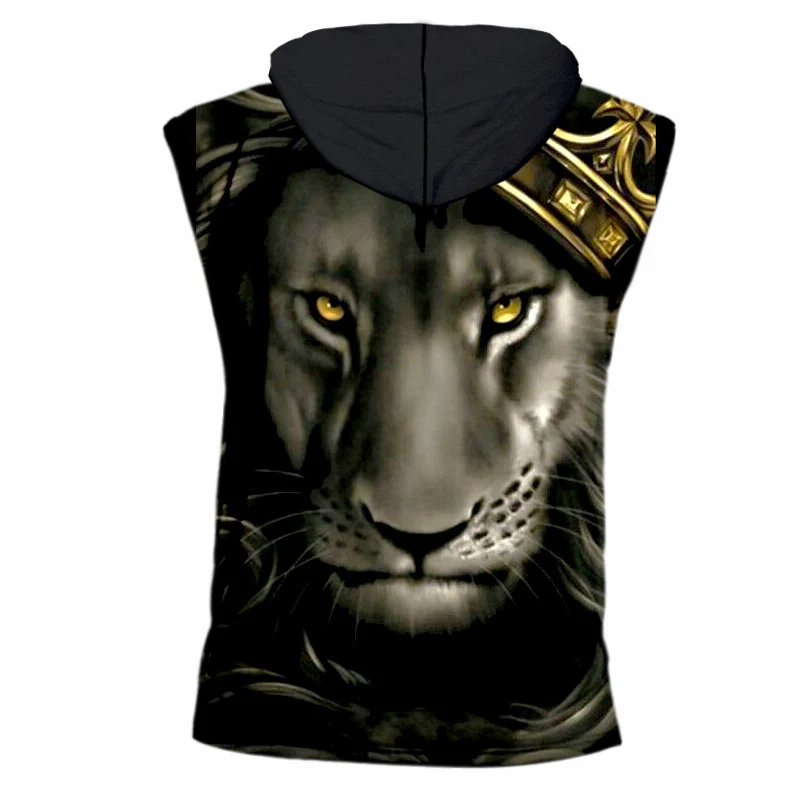 OGKB Crown Lion King 3D мужская майка с капюшоном женские в стиле хип хоп панк для