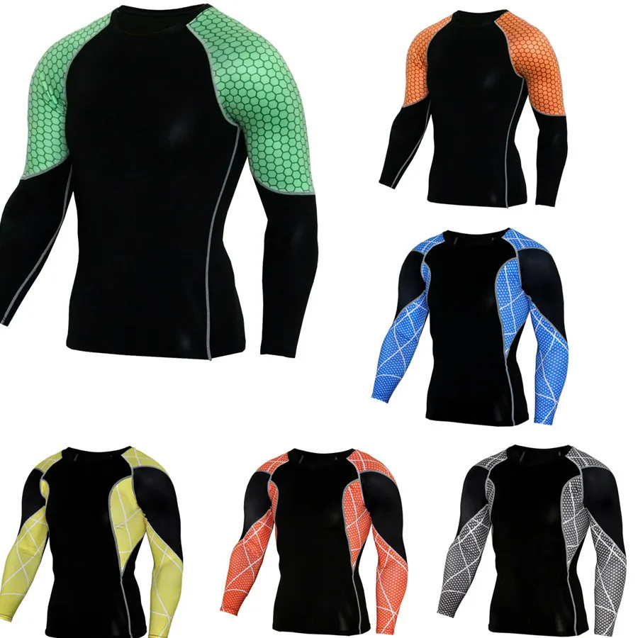 Женская ММА под Сжатие Базовый слой футболка с длинным рукавом S ~ 4XL|Поло для