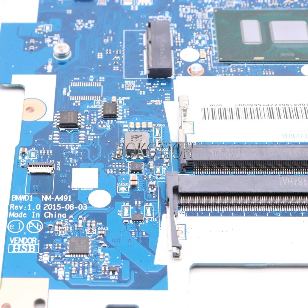 NOKOTION FRU 5B20K61902 BMWD1 NM A491 материнская плата для lenovo 300 17ISK ноутбука SR2EZ I7 6500U полностью