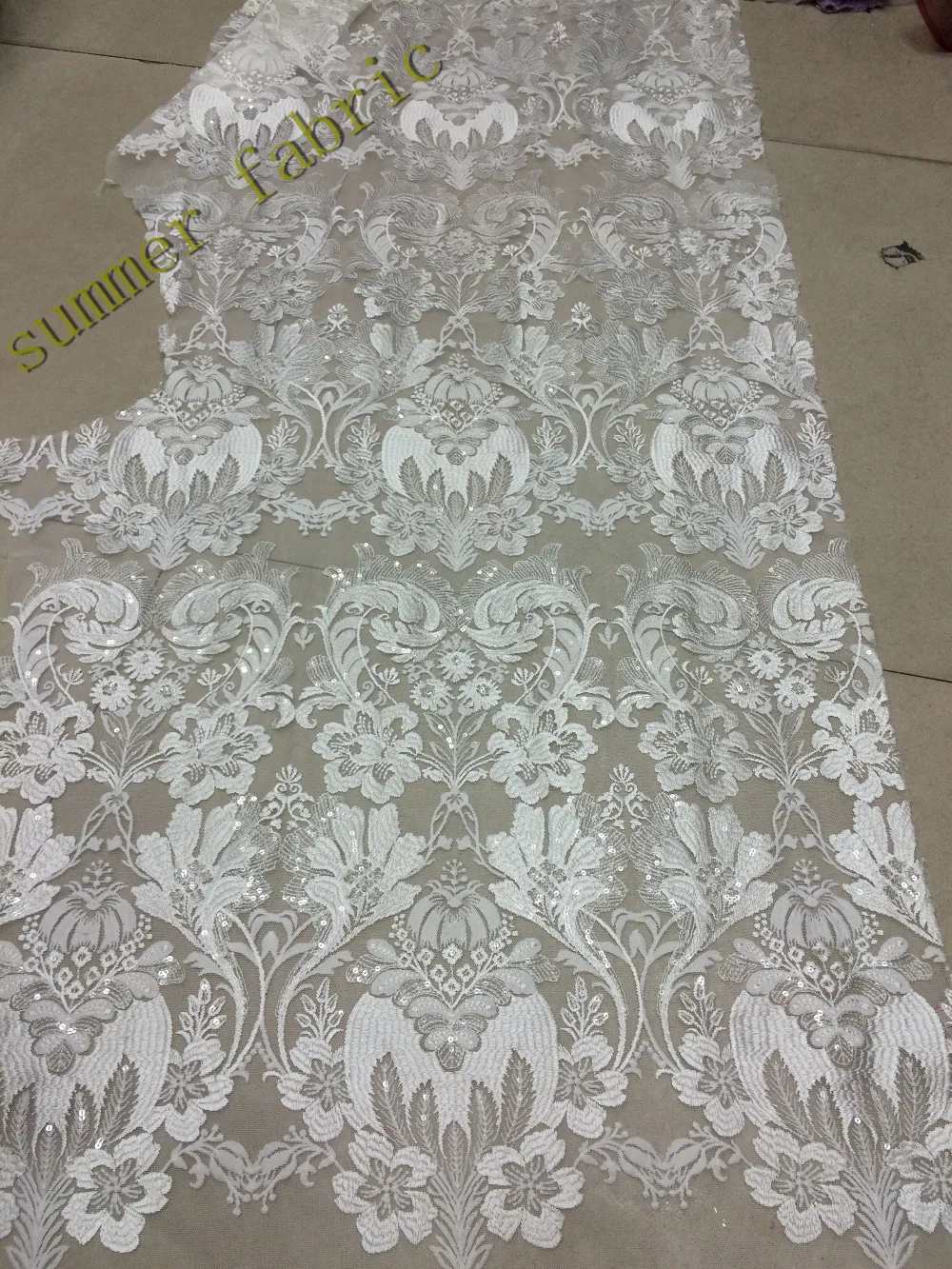 Высококачественные белые Африканский шнур кружева с блестками S833 Вышивка дизайн