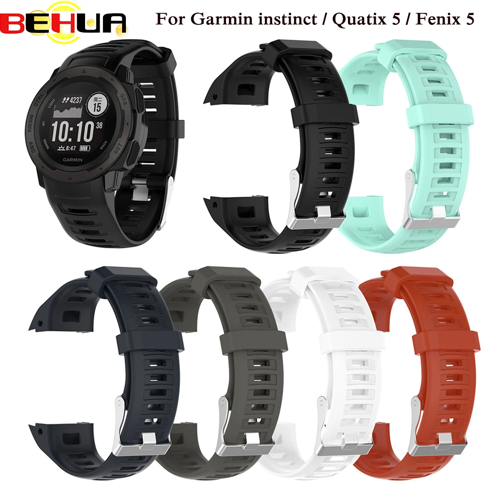 

Силиконовый сменный ремешок для часов Garmin Instinct Quatix 5 GPS Смарт-часы ремешок с инструментами Шпильки Браслеты Аксессуары