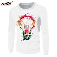 ujwi street mens new loose long paragraph funny 3d pullover printing bulbs oversized clothing unisex spring sportswear drop