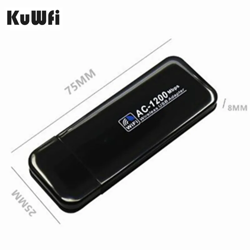 KuWfi USB беспроводной адаптер RTL8812AU мягкий AP USB 3,0 сетевой адаптер 1200 Мбит/с двухдиапазонный WiFi ключ/приемник для настольного ноутбука