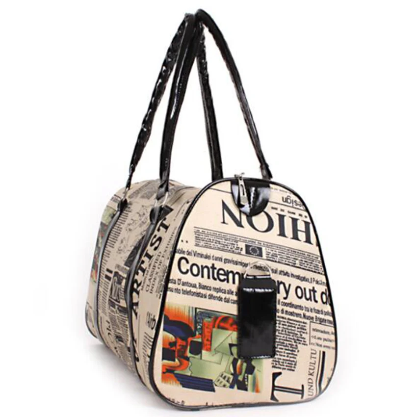 Женские сумки с принтом газет простые новые винтажные вместительные для девушек